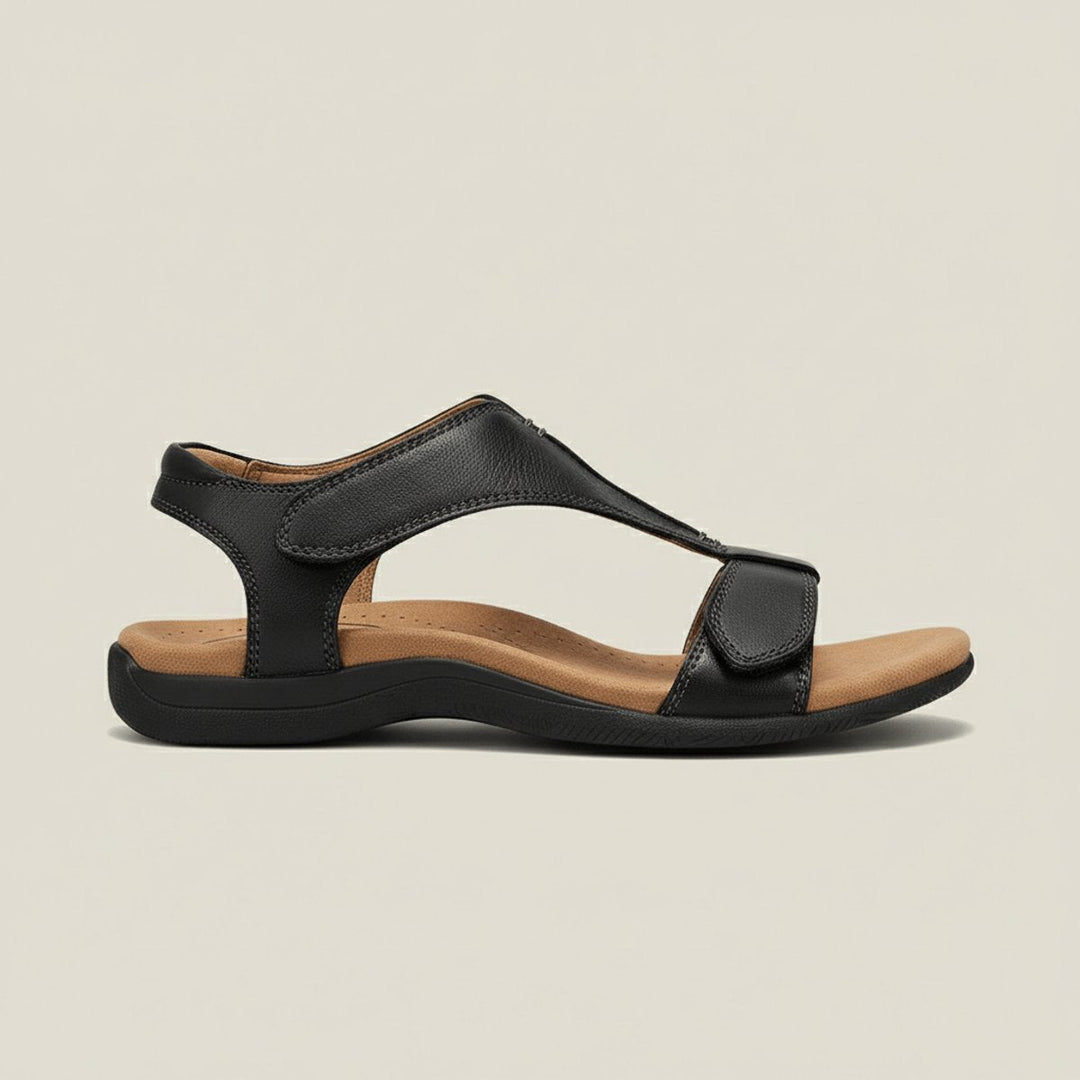 Liora | Comfortable T-Strap Velcro Open-Toe Orthopedic Sandals
