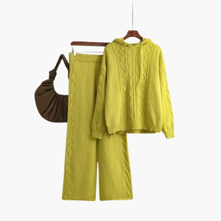 Natalie | Oversized Knit Hoodie & Wide-Leg Set