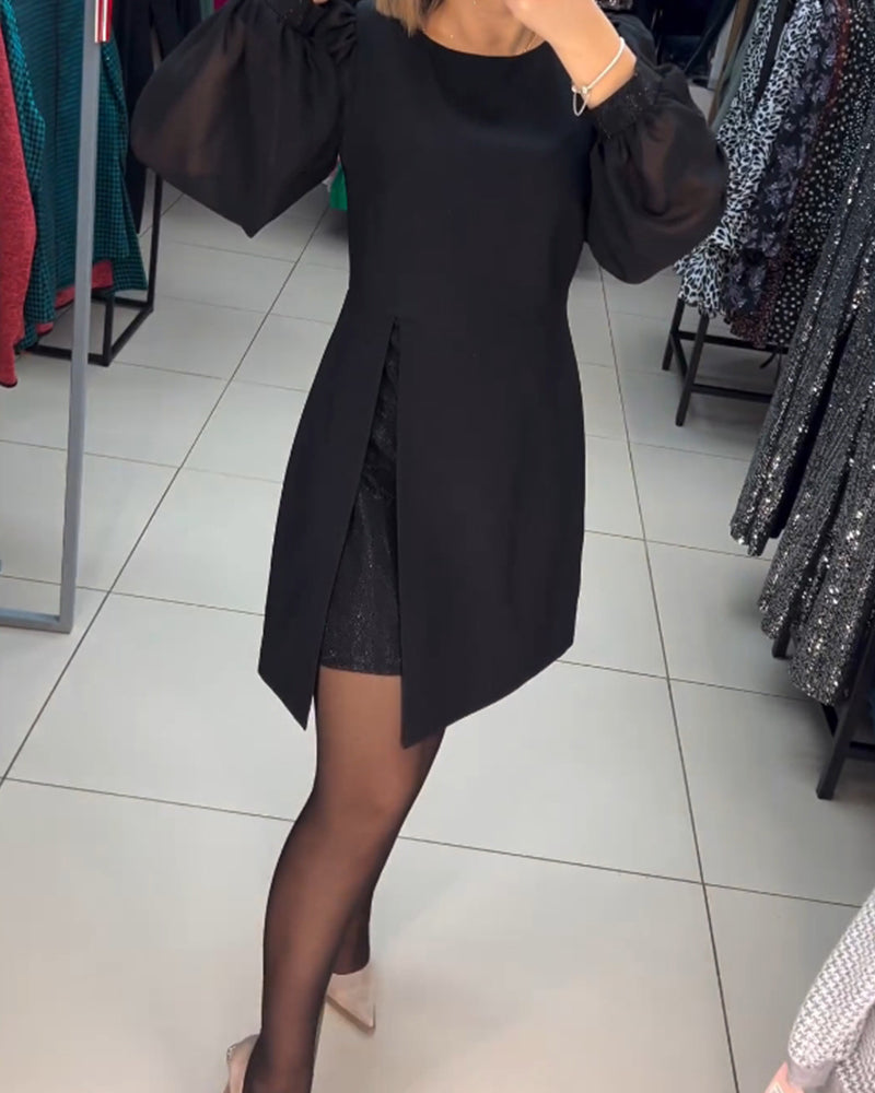 Elegant Solid Color Dress