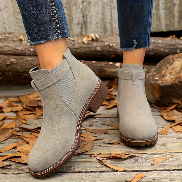 Marielle | Women's Buckle Ankle Boots with Block Heel