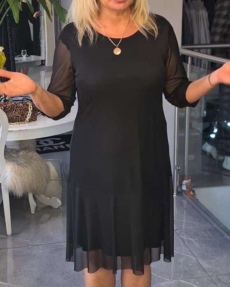 Transparent and Modern Solid Color Dress