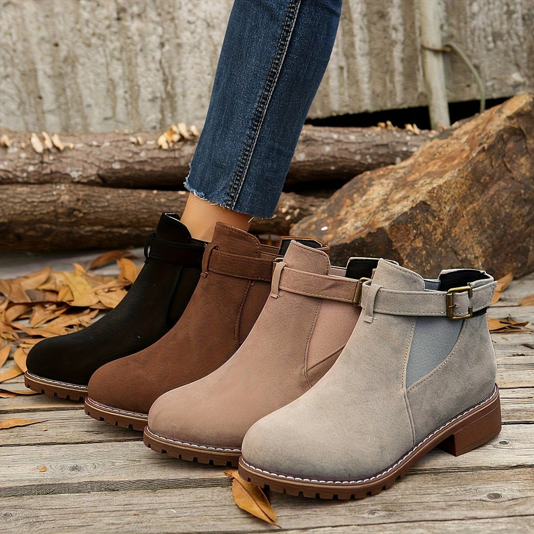 Marielle | Women's Buckle Ankle Boots with Block Heel
