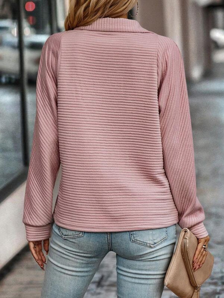 Freya | Women's Quarter-Zip Ribbed Knit Sweater