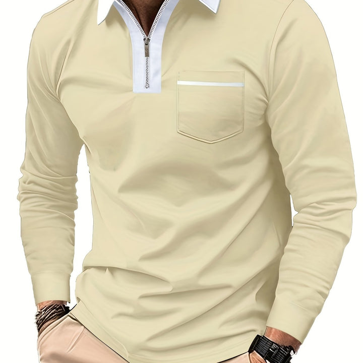 Daniel | Refined Long-Sleeve Zip-Collar Polo Shirt