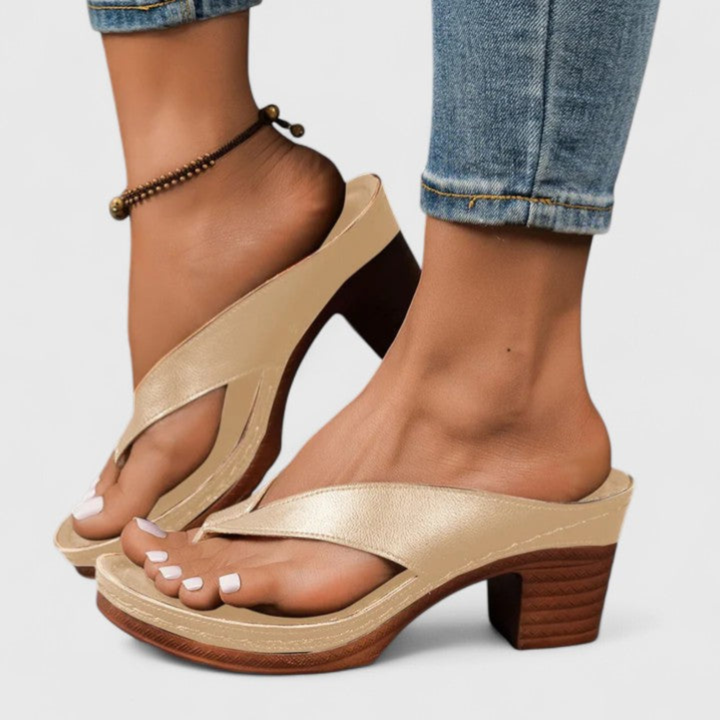 Julie | Chunky Heel Toe-Post Orthopedic Sandals
