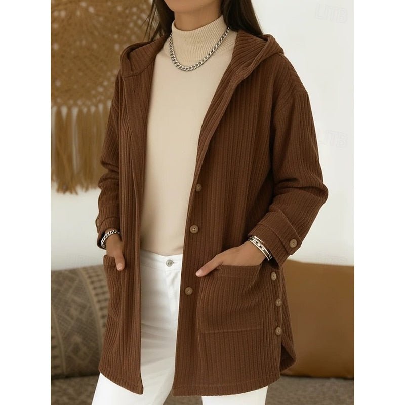 Evelyn | Hooded Button-Front Trenchcoat