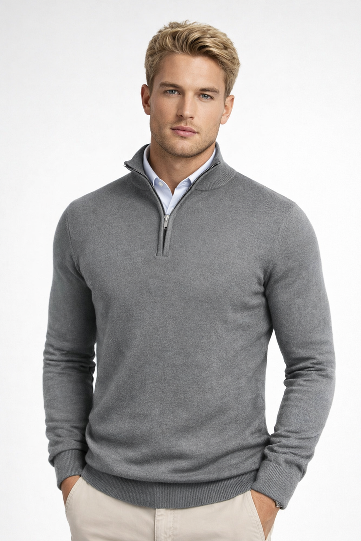 Rowan | Modern Half Zip High Neck Sweater