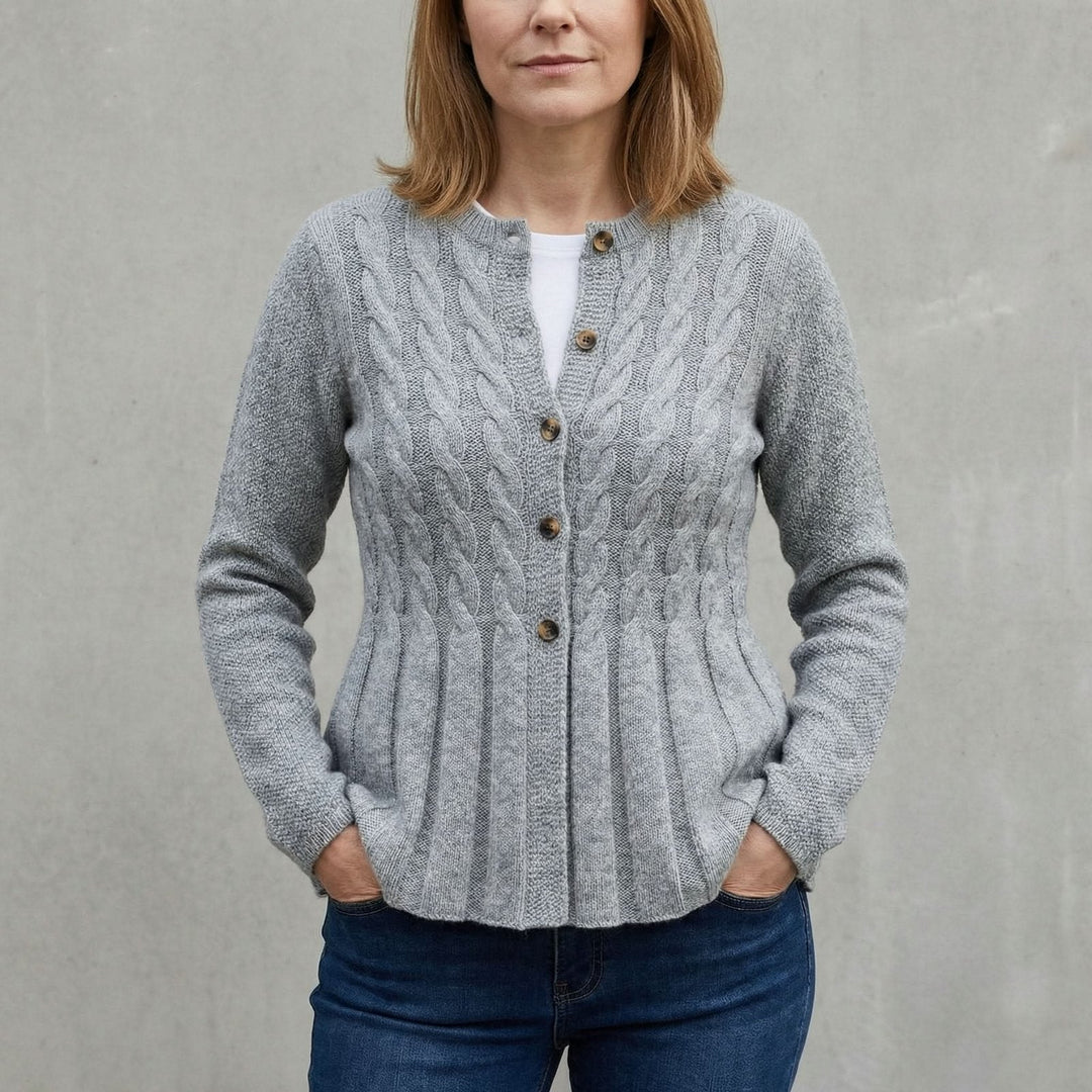 Elysia | Soft Cable Style Knit Cardigan