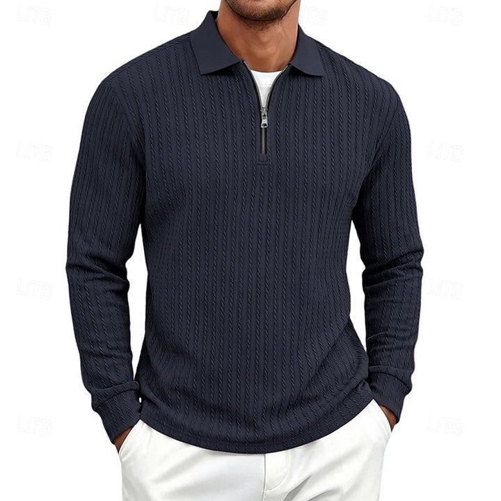 Carson | Textured Quarter-Zip Polo Shirt