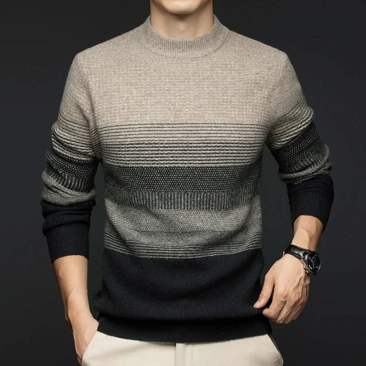 Mason | Smooth Gradient Texture Wool Knit Sweater