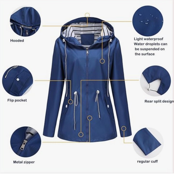 Linda | Lightweight Waterproof Jacket with Hood