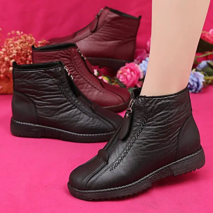 Maribel | Fleece-Lined Leather Ankle Boots for Women