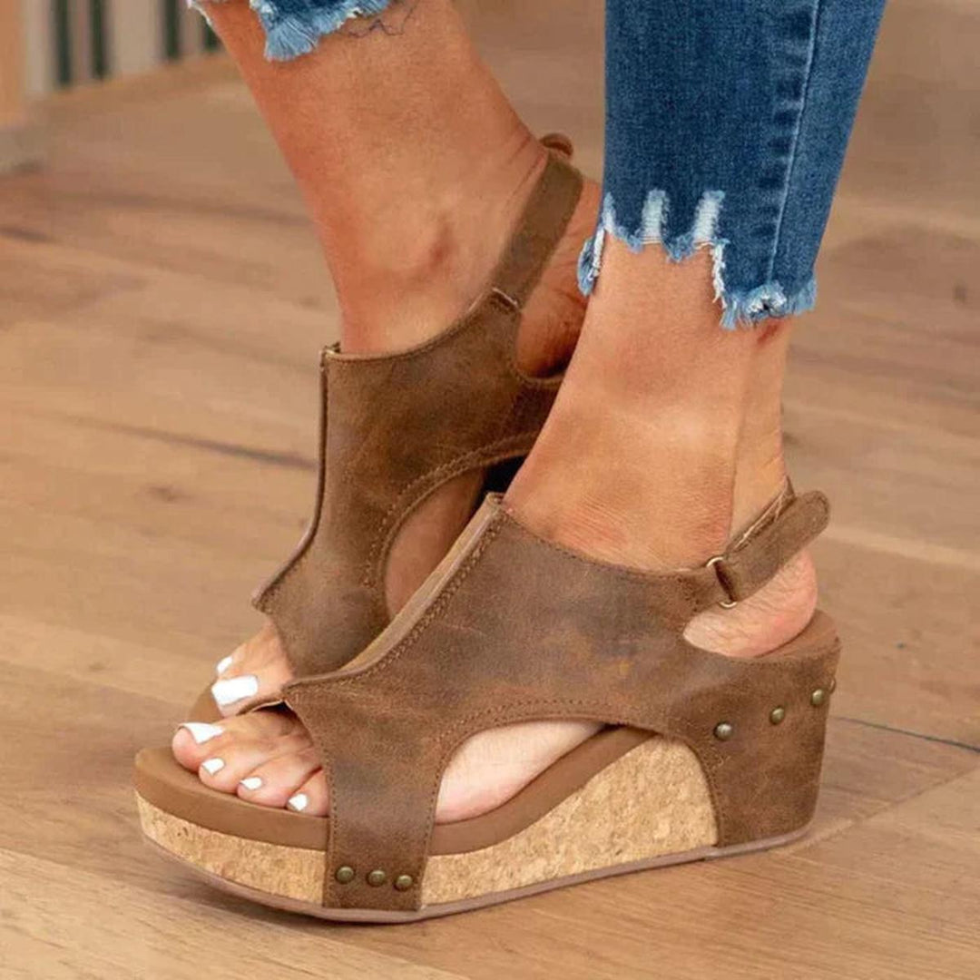 Veralyn | Women's Slip-On Open-Toe Wedge Sandals