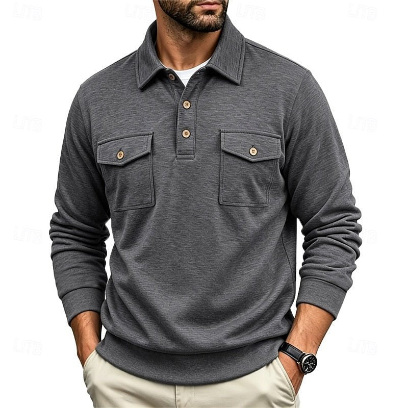 Stetson | Refined Long-Sleeve Pocket Polo Shirt