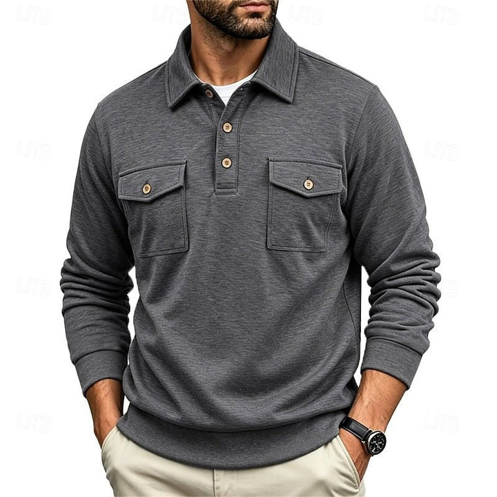Stetson | Refined Long-Sleeve Pocket Polo Shirt