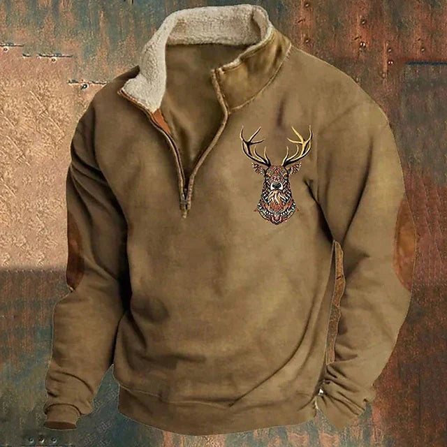 CHRISTOS – PREMIUM SWEATER WITH DEER DETAIL