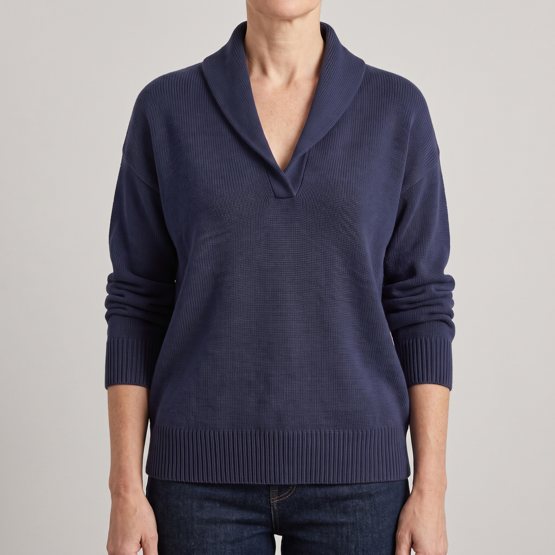 Emilia | Elegant Casual Style V-Neck Knit Sweater