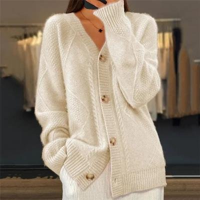Linda | Elegant Textured Button-Front Knit Cardigan
