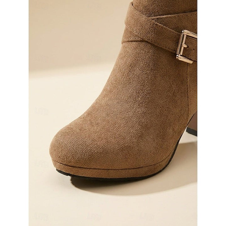 Nova | Buckle-Strap Block Heel Ankle Boots