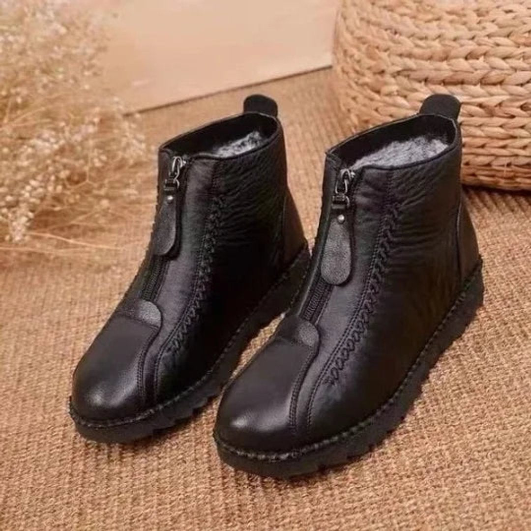 Maribel | Fleece-Lined Leather Ankle Boots for Women