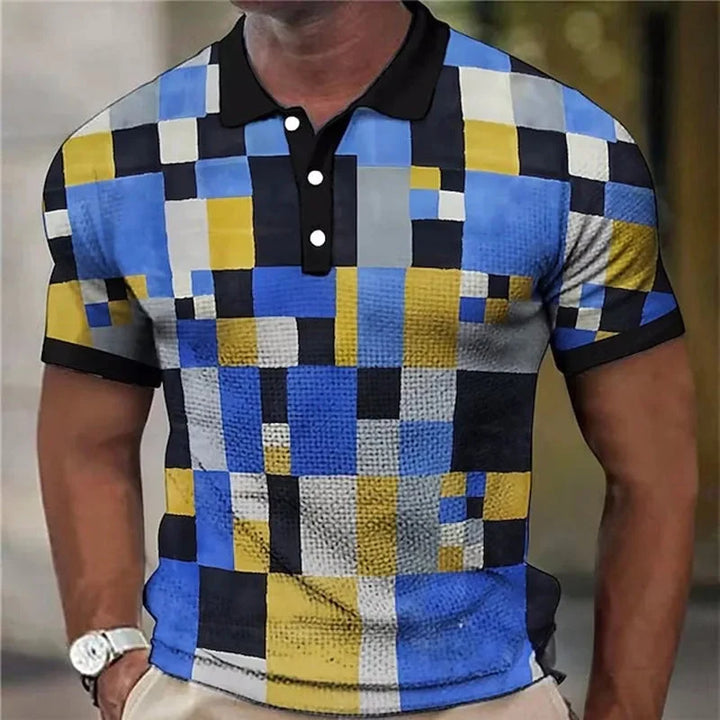Arthur | Vibrant Plaid Pattern Polo Shirt