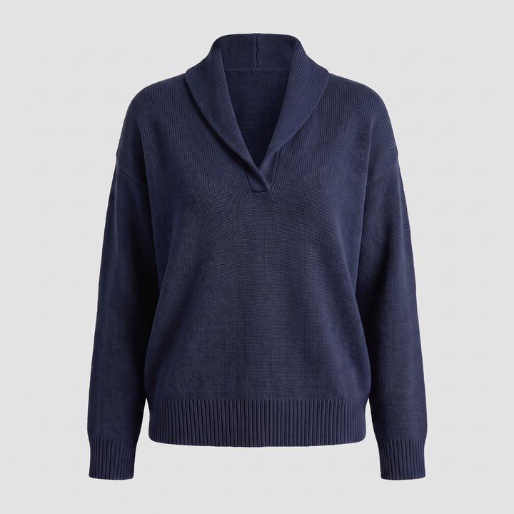 Emilia | Elegant Casual Style V-Neck Knit Sweater