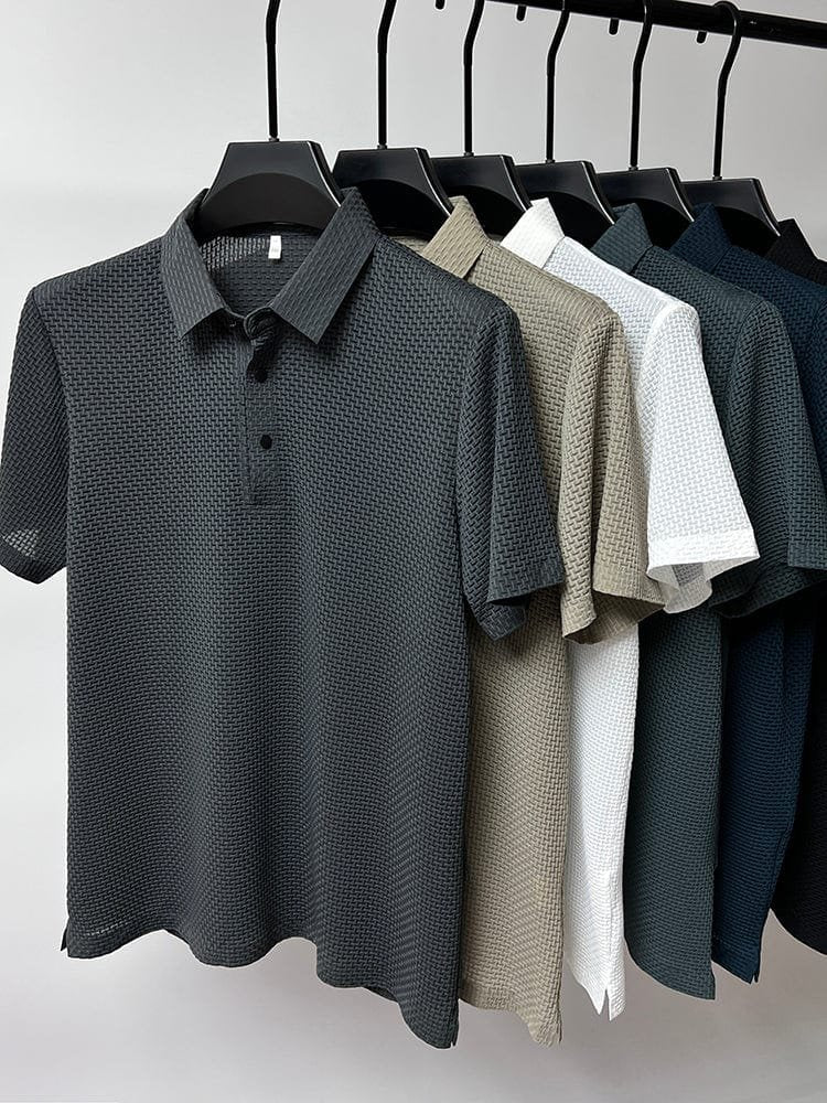 Michael | Breathable Mesh Button-Up Polo Shirt