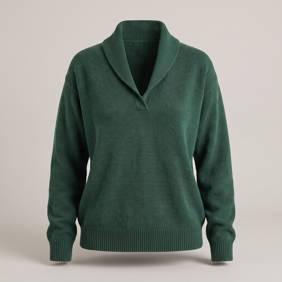 Emilia | Elegant Casual Style V-Neck Knit Sweater