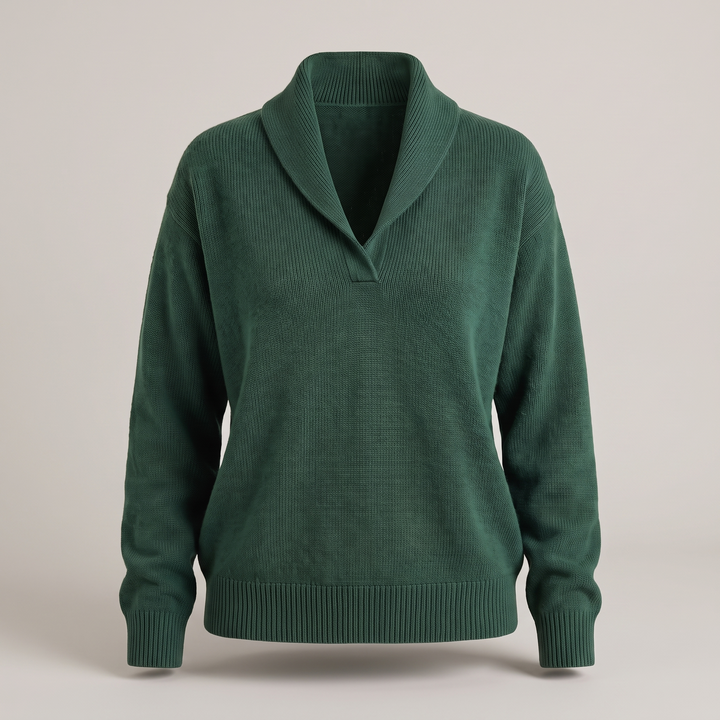 Emilia | Elegant Casual Style V-Neck Knit Sweater