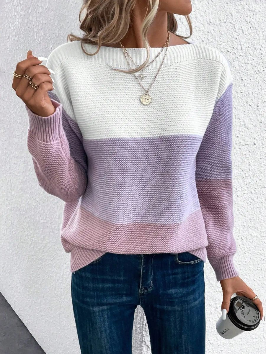 Mercy | Modern Design Color-Block Knitted Sweater