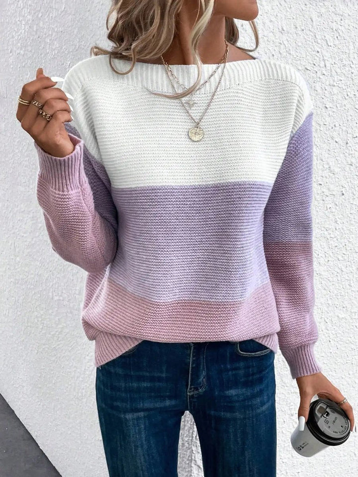 Mercy | Modern Design Color-Block Knitted Sweater