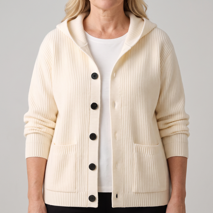 Alice | Cozy Wool Blend Warm Hooded Knit Cardigan