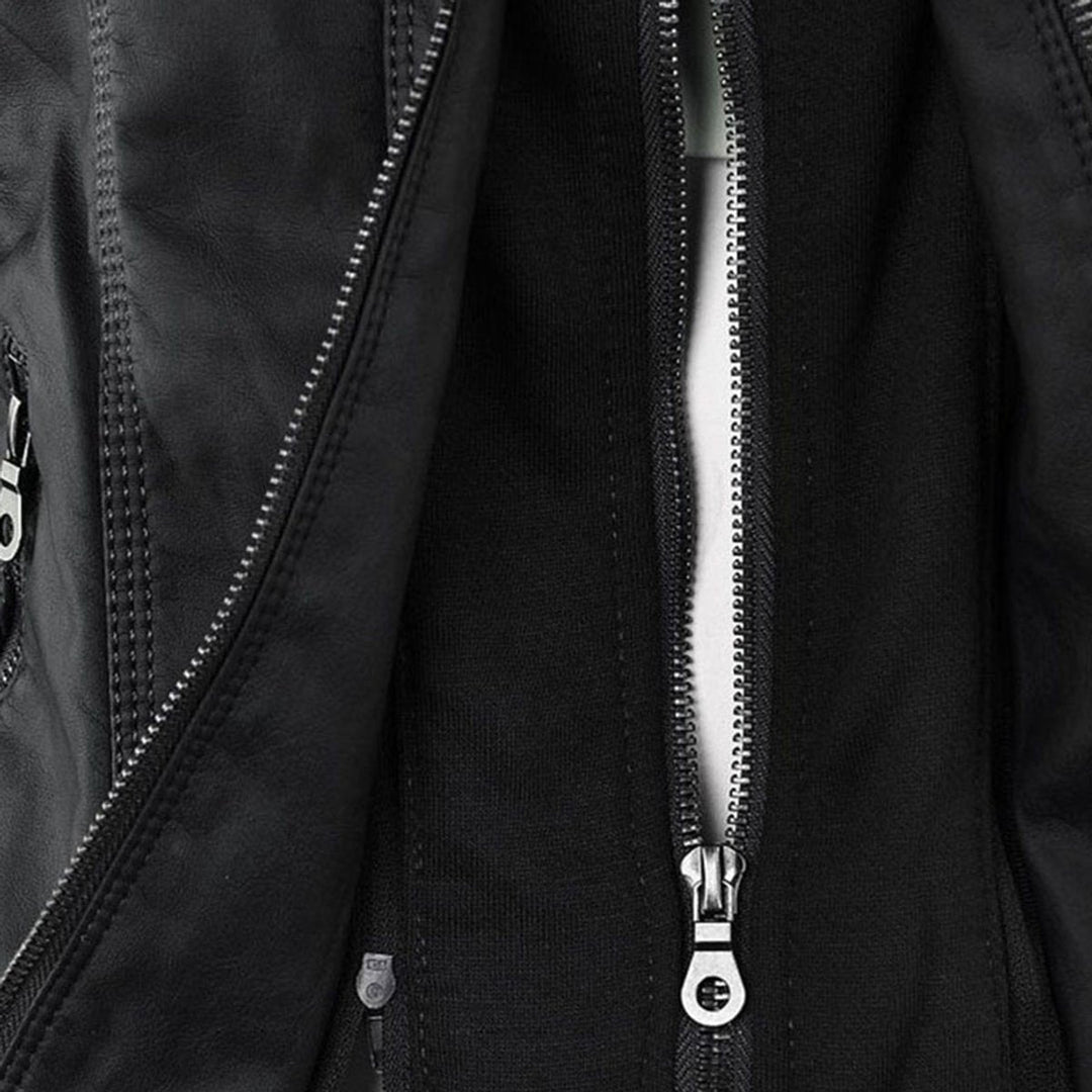 Ruby | Tailored Style Faux Leather Hooded Jacket