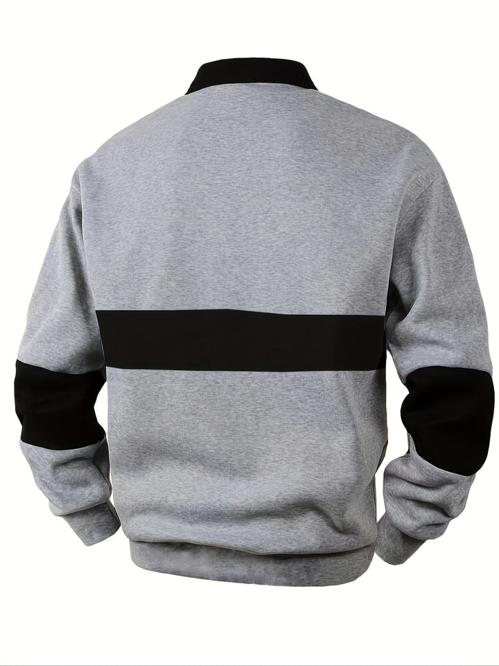Easton | Colour-Block Long Sleeve Polo Shirt