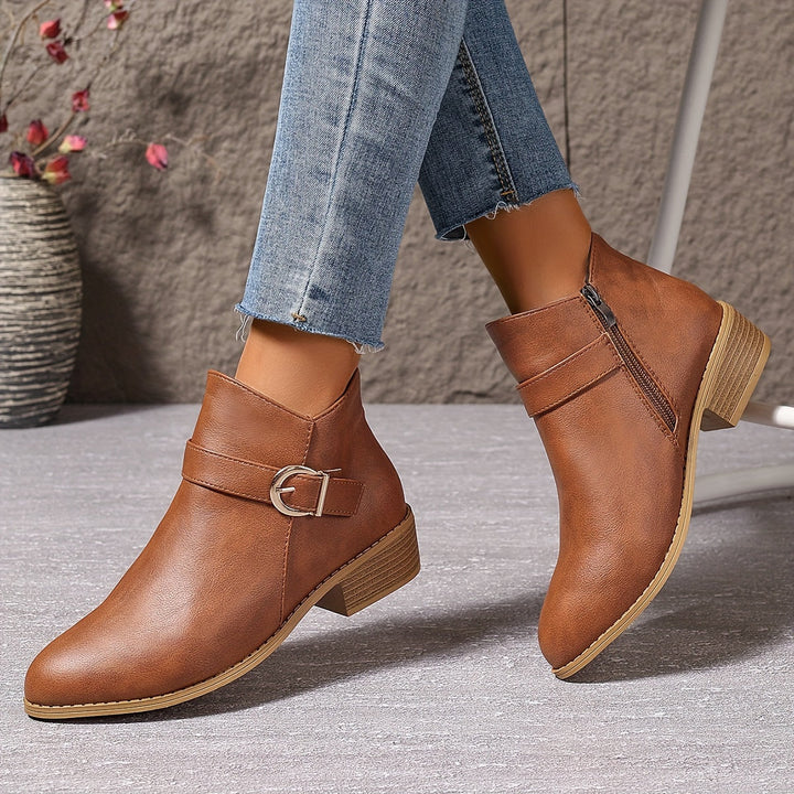 Dahlia | Modern Buckle-Accented Chelsea Ankle Boots