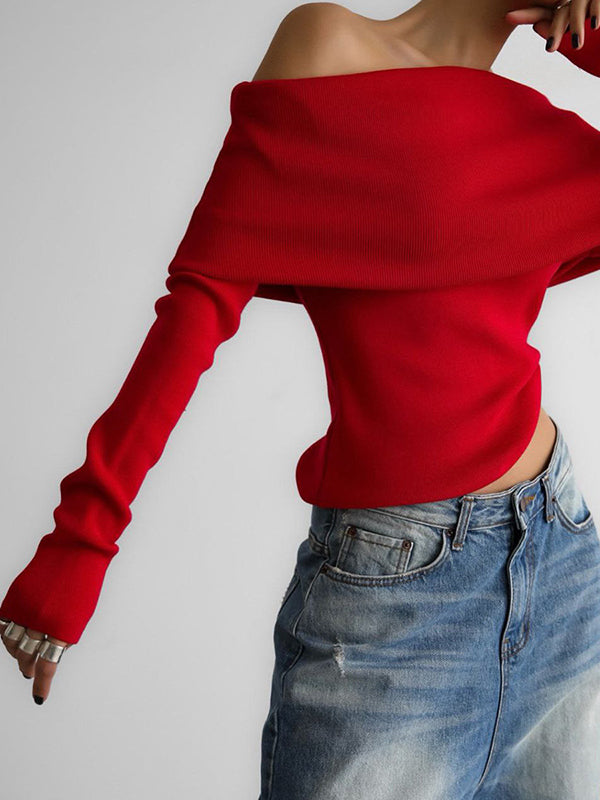 Erica - Off-Shoulder Elegance Sweater