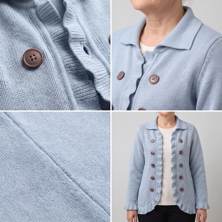 Maria | Comfortable Ruffle Detail Knit Cardigan