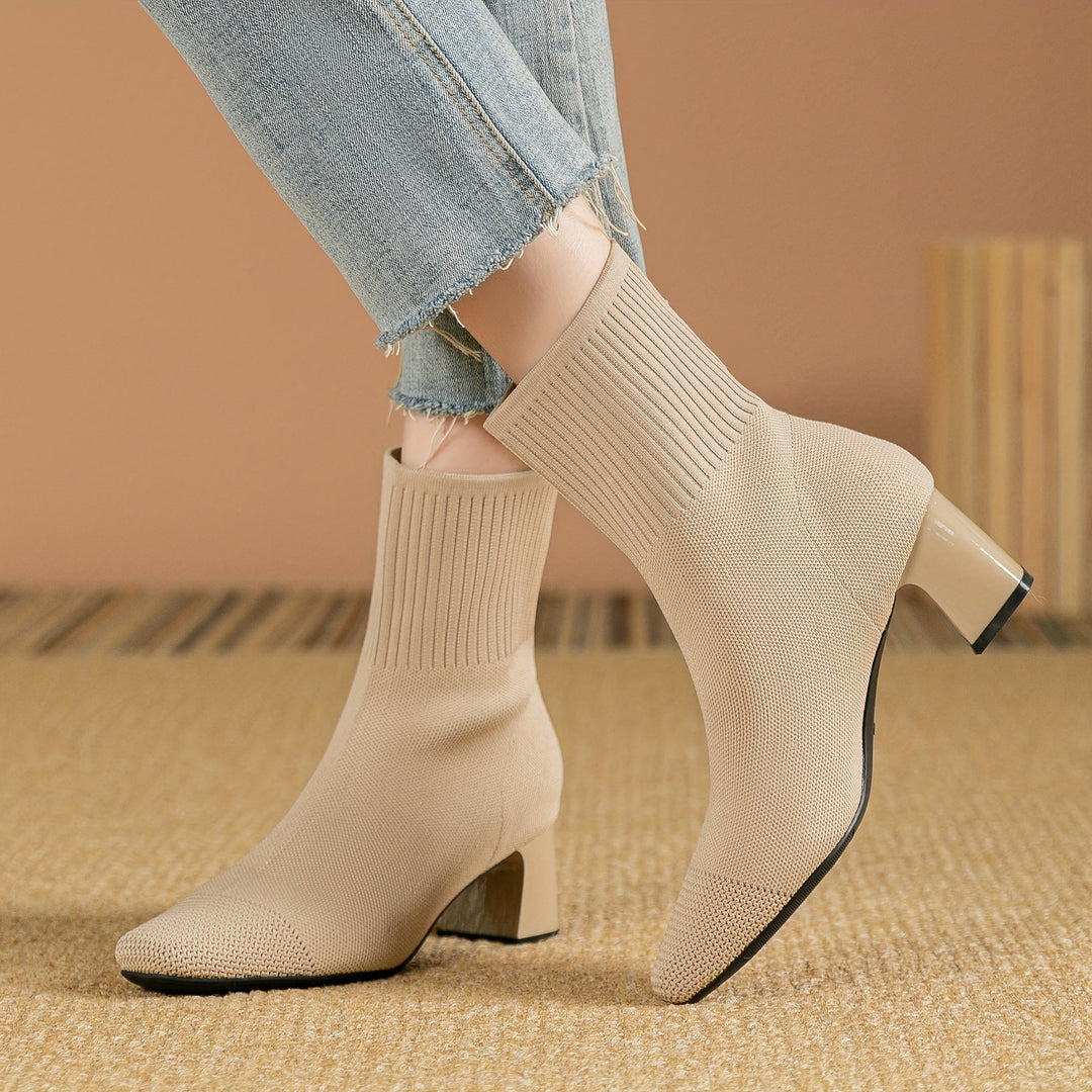Emery | Modern And Sleek Knit Ankle Boots