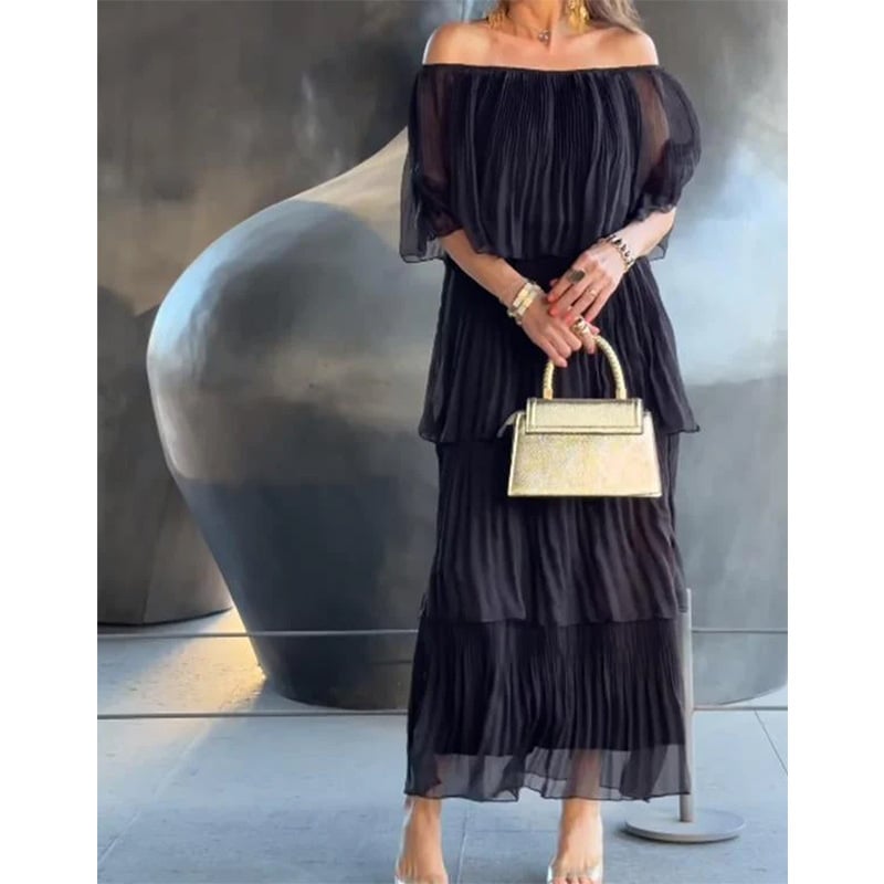 SAFFRON – CHIFFON CAKE LONG DRESS