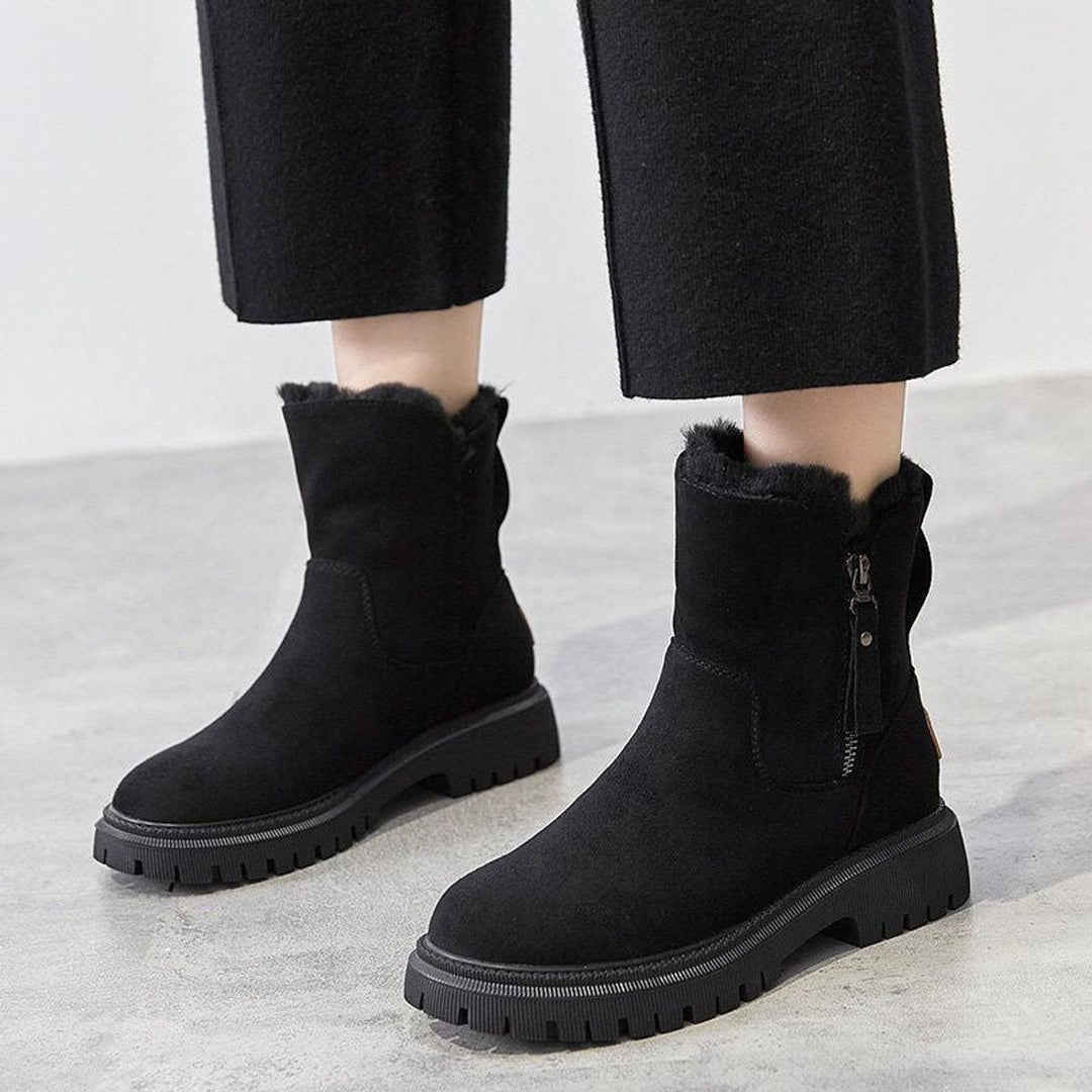 Valeria | Chic Fleece-Lined Suede Winter Ankle Boots