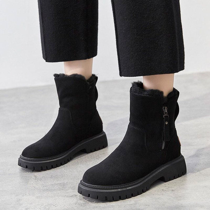 Valeria | Chic Fleece-Lined Suede Winter Ankle Boots