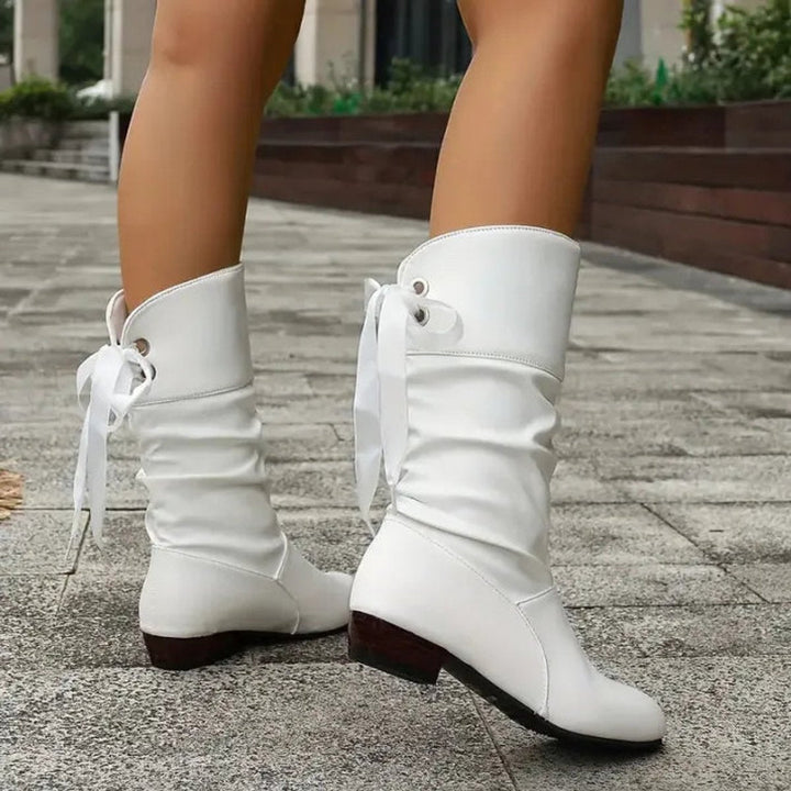 Monica | Slouchy Lace-Up Block-Heel Ankle Boots