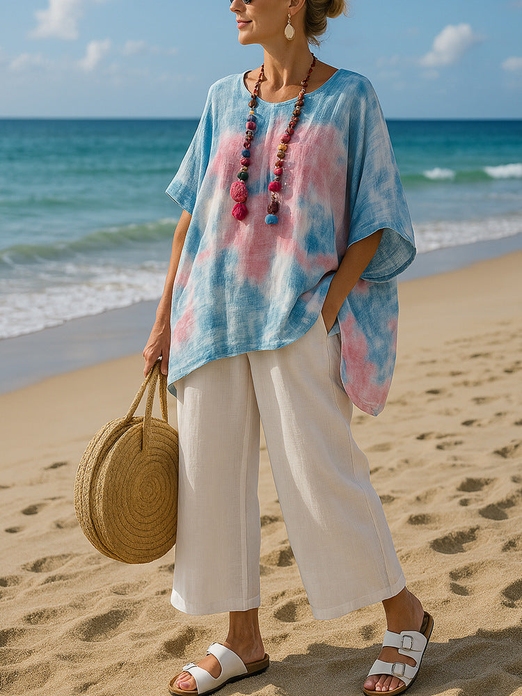 Eliana | Women's Asymmetric Relaxed Summer Tunic Top