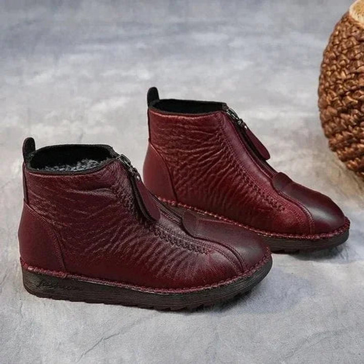Maribel | Fleece-Lined Leather Ankle Boots for Women