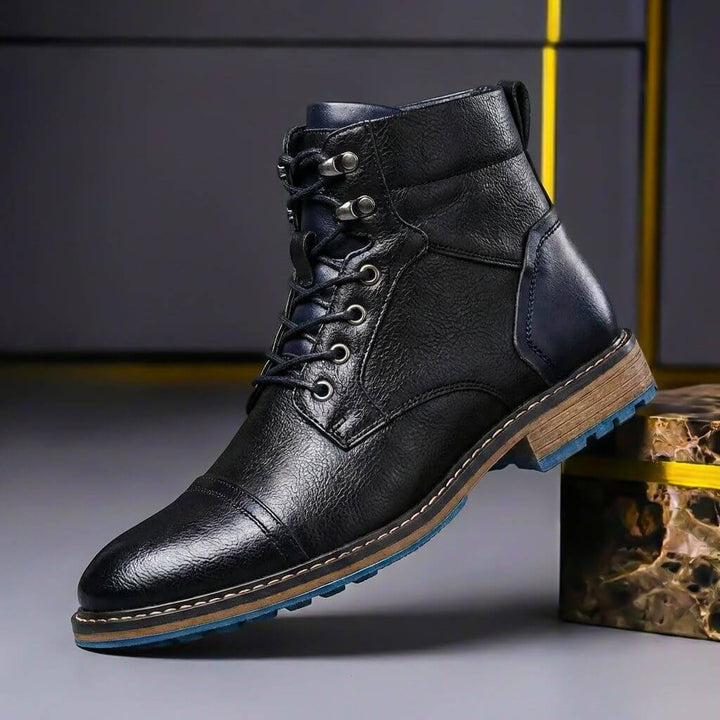Eithan | Vintage Style Two-Tone Leather Boots