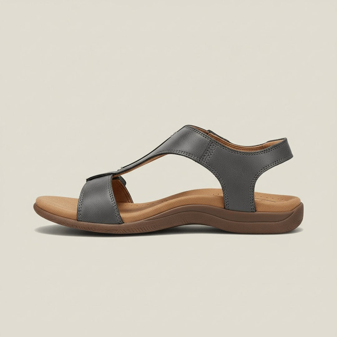 Liora | Comfortable T-Strap Velcro Open-Toe Orthopedic Sandals