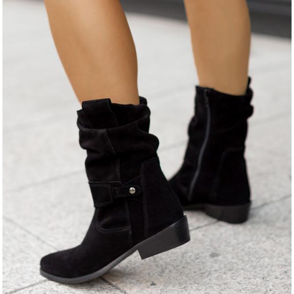 Rosalie | Relaxed-Fit Slouch Ankle Boots with Low Block Heel