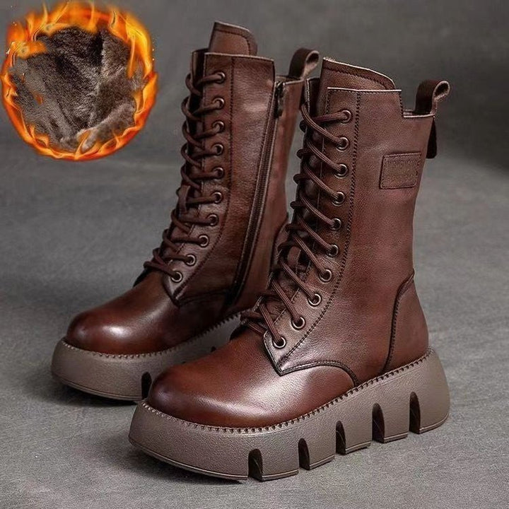 Melody | Women's Platform Leather Ankle Boots