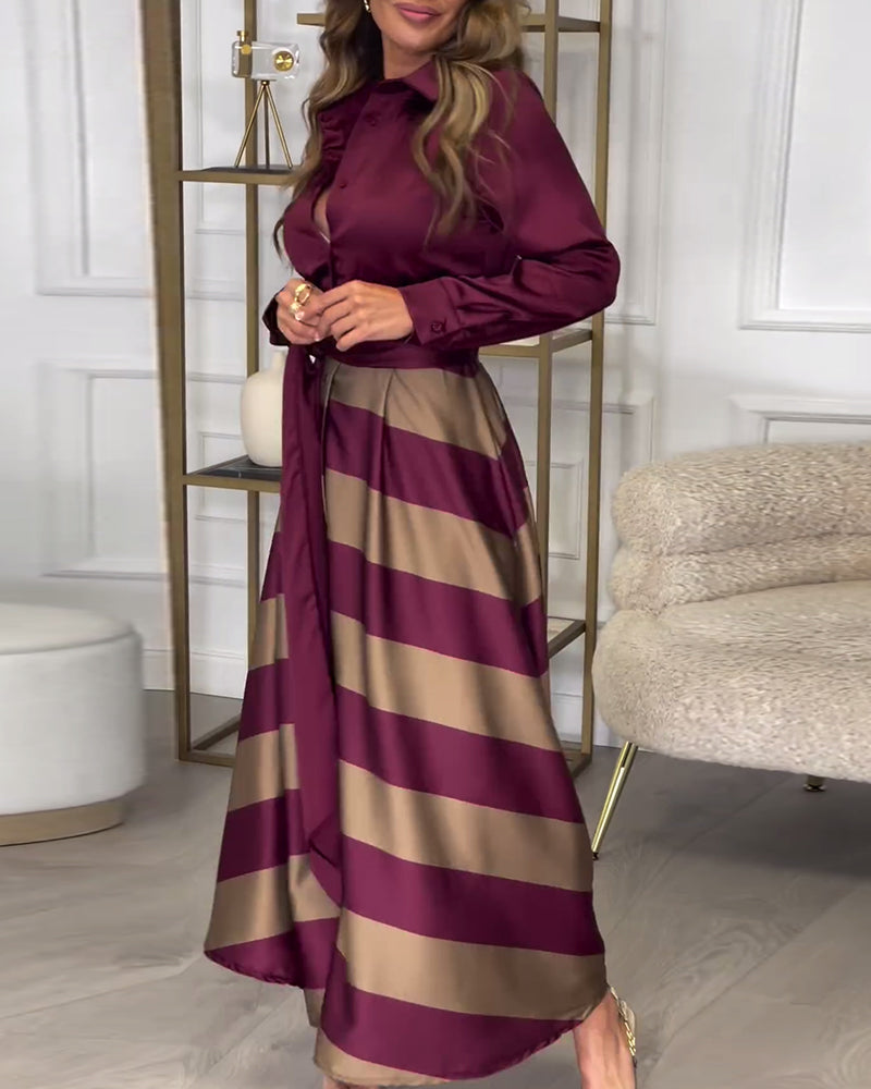 Ariana - Striped Elegance Dress