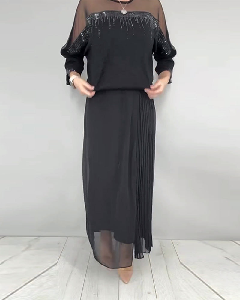 Mesh Split Loose Blouse